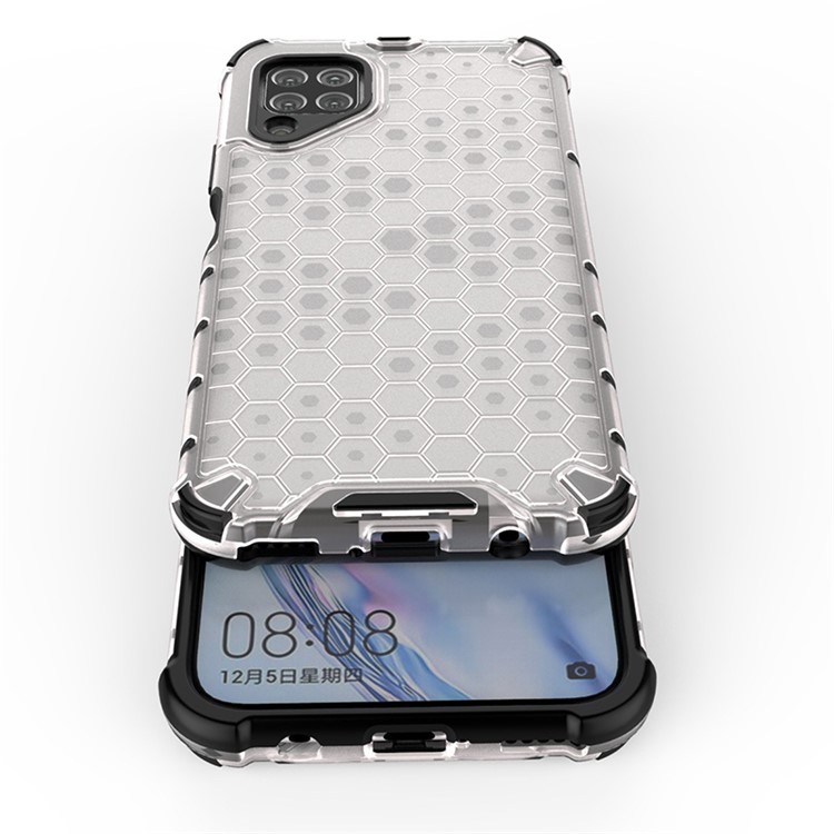 Honeycomb Pattern Shock-proof TPU + PC Combo Case for Huawei P40 lite/Nova 7i/nova 6 SE - White-8