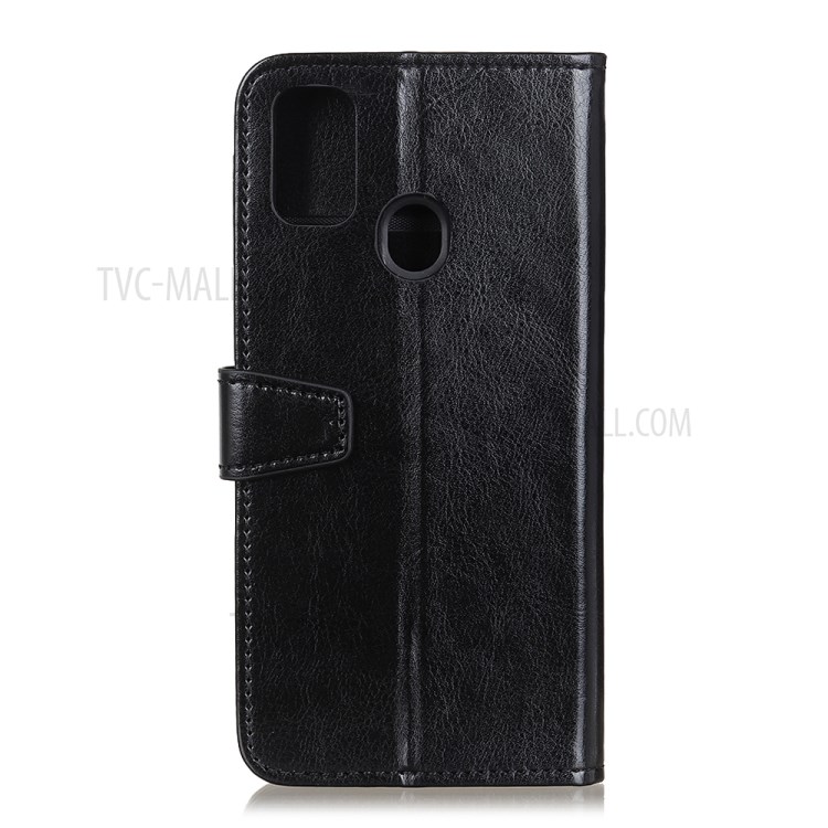 Crazy Horse Leather Wallet Case for Honor Play 9A - Black-3