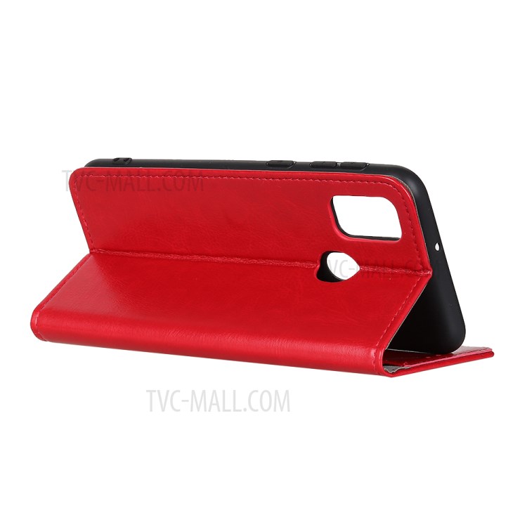 Crazy Horse Leather Wallet Case for Honor Play 9A - Red-2