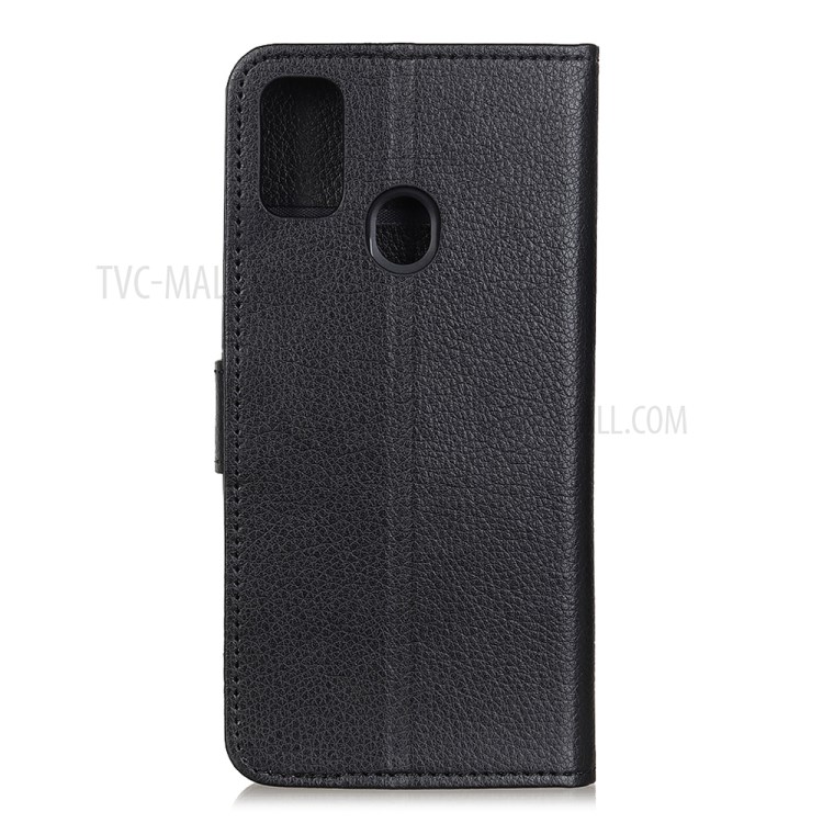 Litchi Skin Magnetic Leather Stand Case for Honor Play 9A - Black-3