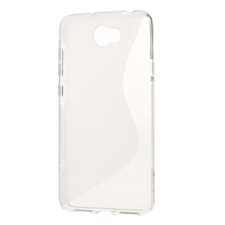 S Shape TPU Case Cover for Huawei Y5 II / Y5II - Transparent-1