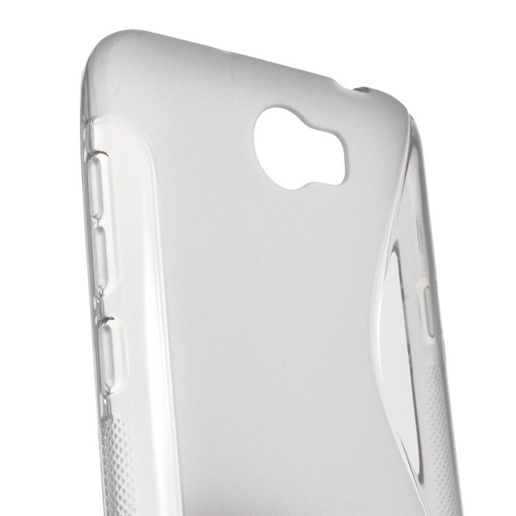 S Shape TPU Cover Case for Huawei Y5II / Y5 II - Grey-3