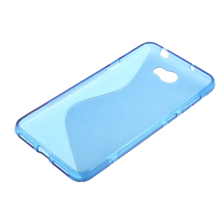 S Shape TPU Back Case for Huawei Y5II / Y5 II - Blue-2