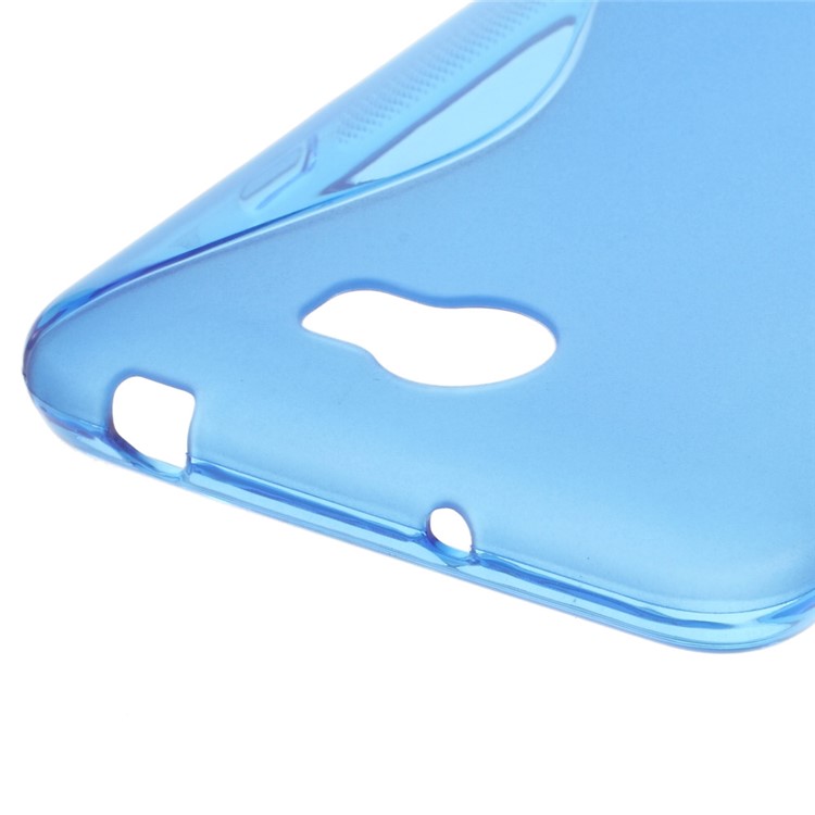 S Shape TPU Back Case for Huawei Y5II / Y5 II - Blue-3