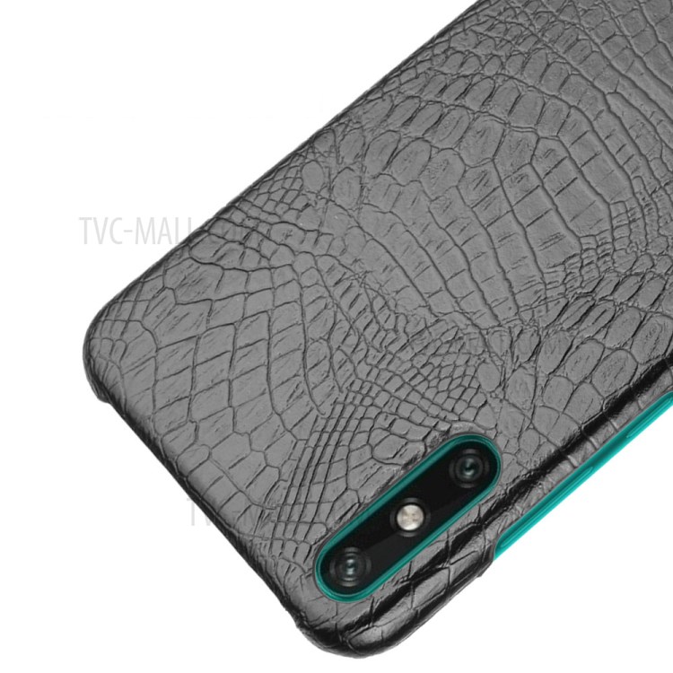 Crocodile Texture PU Leather Coated Plastic Cell Phone Cover for Huawei Enjoy 10e - Black-4