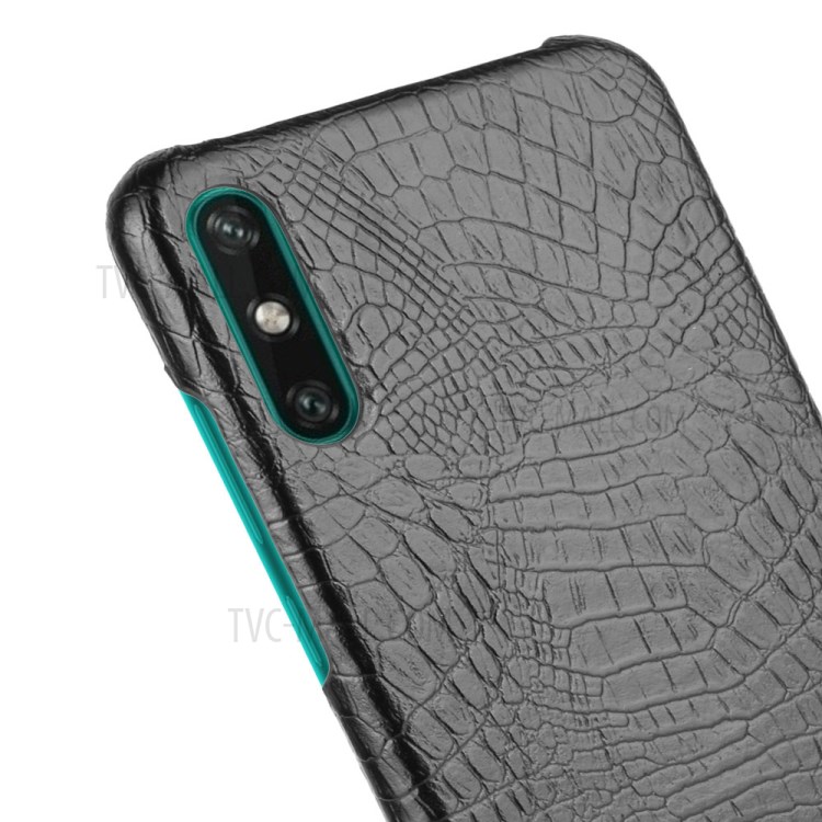 Crocodile Texture PU Leather Coated Plastic Cell Phone Cover for Huawei Enjoy 10e - Black-5