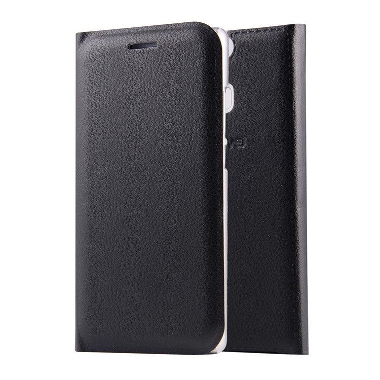 PU Leather Flip Case with Card Slot for Huawei P9 - Black-1