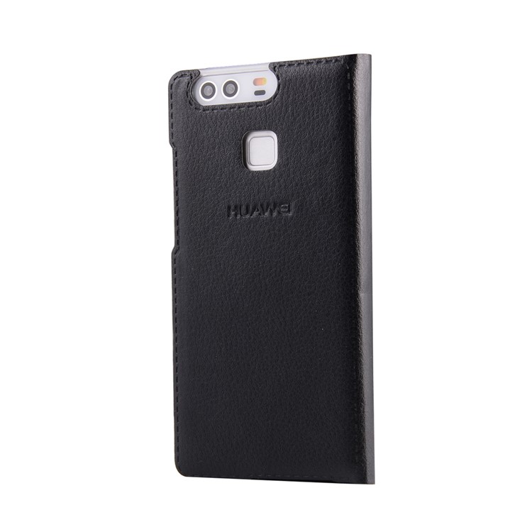 PU Leather Flip Case with Card Slot for Huawei P9 - Black-3