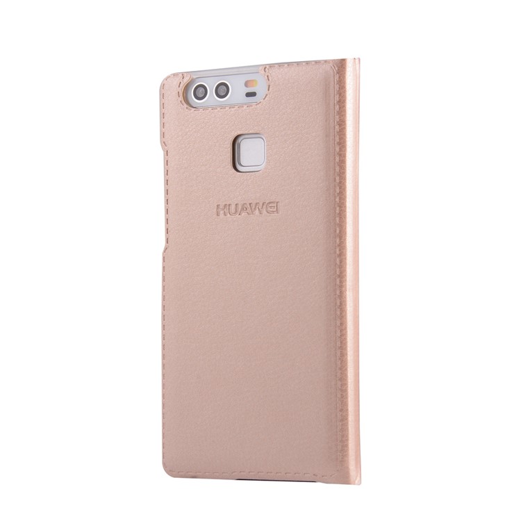 Leather Flip Case Card Slot Cover for Huawei P9 - Gold-3