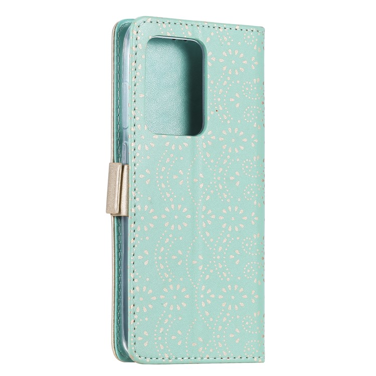 Lace Flower Zipper Pocket Leather Case for Huawei P40 Pro - Green-5