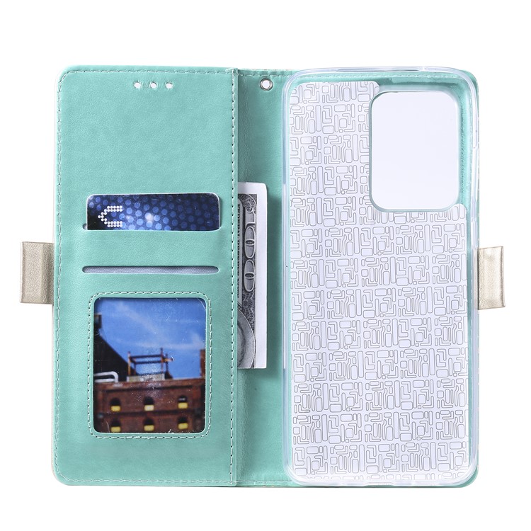 Lace Flower Zipper Pocket Leather Case for Huawei P40 Pro - Green-6