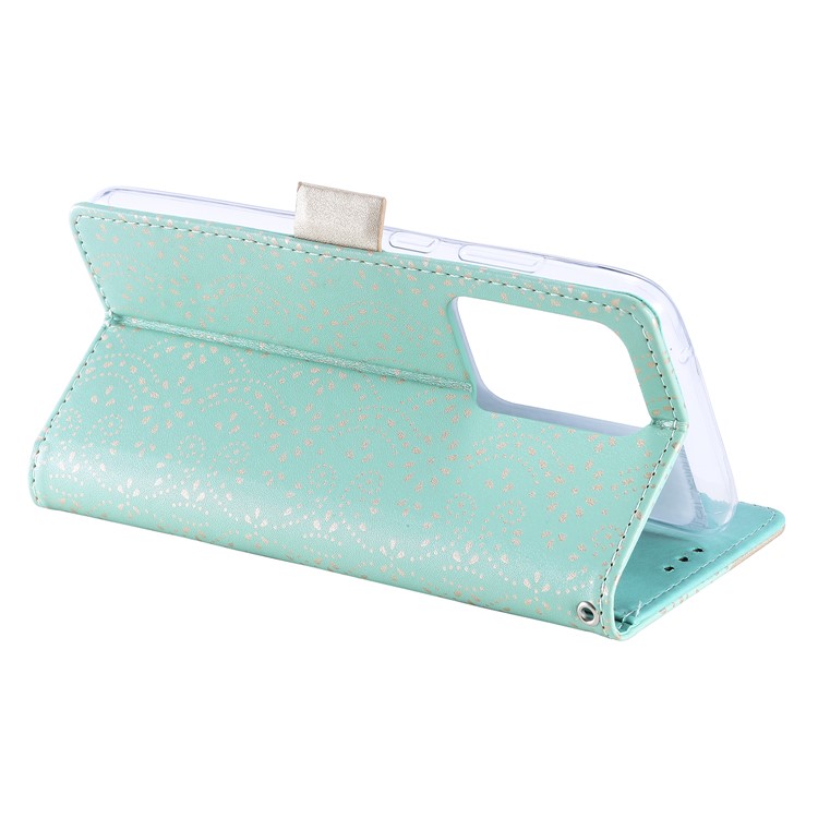 Lace Flower Zipper Pocket Leather Case for Huawei P40 Pro - Green-7