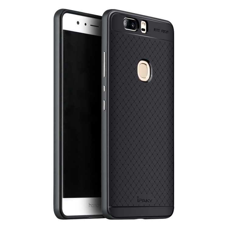 IPAKY PC Frame + TPU Back Hybrid Phone Case for Huawei Honor V8 - Grey-1