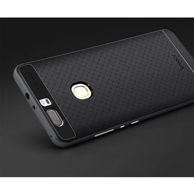 IPAKY PC Frame + TPU Back Hybrid Phone Case for Huawei Honor V8 - Grey-2