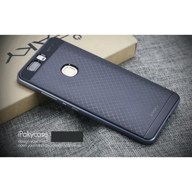 IPAKY PC Frame + TPU Back Hybrid Phone Case for Huawei Honor V8 - Grey-4