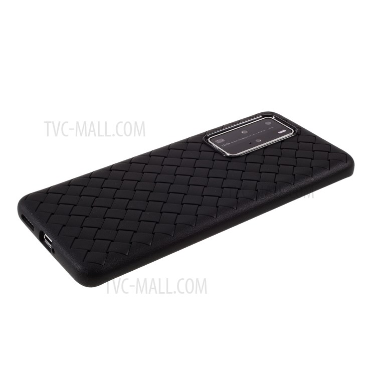 Woven Texture Soft TPU Back Phone Case for Huawei P40 Pro - Black-5