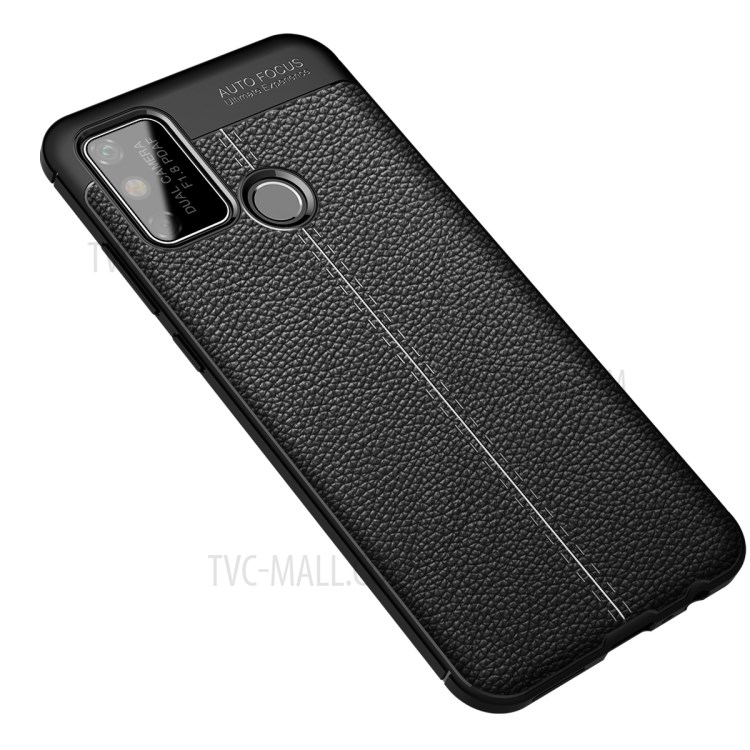 Litchi Texture TPU Back Case for Honor Play 9A - Black-3