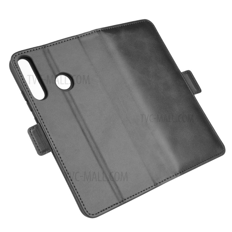 Double Clasp Flip Leather Cover for Huawei P40 lite E/Y7p - Black-2