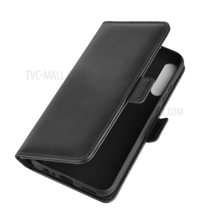Double Clasp Flip Leather Cover for Huawei P40 lite E/Y7p - Black-3