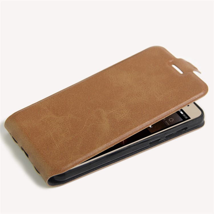 Crazy Horse Vertical Leather Card Holder Case for Huawei Y5II / Y5 II - Brown-4