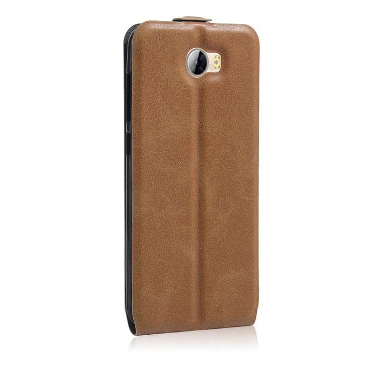 Crazy Horse Vertical Leather Card Holder Case for Huawei Y5II / Y5 II - Brown-5