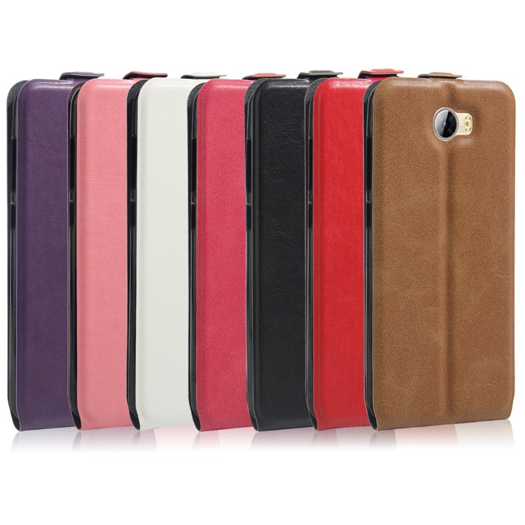 Crazy Horse Vertical Leather Card Holder Case for Huawei Y5II / Y5 II - Brown-6