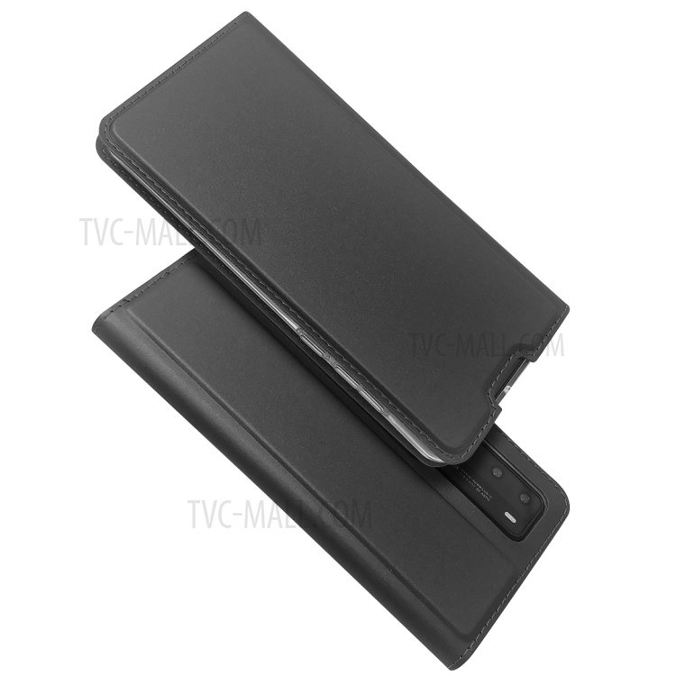 Magnetic Adsorption Stand Leather Card Holder Case for Huawei P40 - Black-2