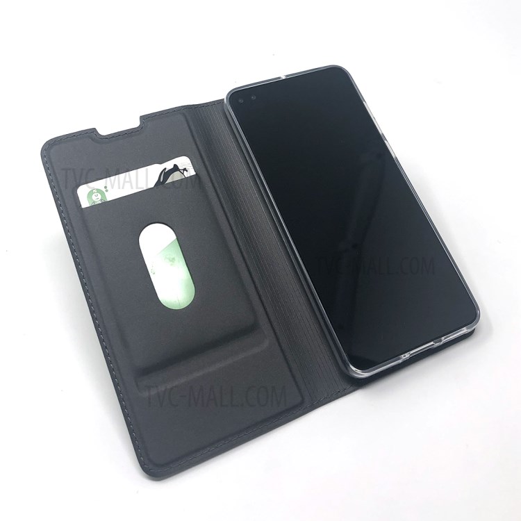 Magnetic Adsorption Stand Leather Card Holder Case for Huawei P40 - Black-5