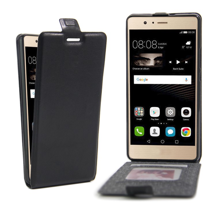 Crazy Horse Vertical Flip Leather Case for Huawei P9 Lite/G9 Lite with Card Slot - Black-1