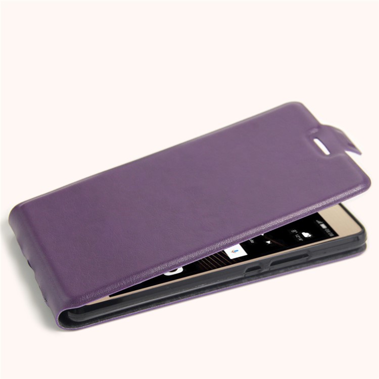 Crazy Horse Vertical Flip Leather Phone Shell for Huawei P9 Lite/G9 Lite with Card Slot - Purple-4
