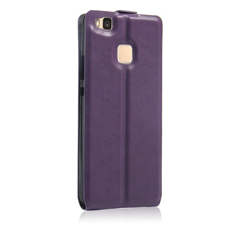 Crazy Horse Vertical Flip Leather Phone Shell for Huawei P9 Lite/G9 Lite with Card Slot - Purple-5