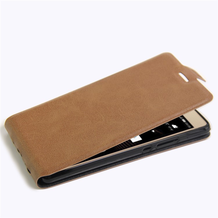 Crazy Horse Vertical Flip Leather Case for Huawei P9 Lite/G9 Lite with Card Slot - Brown-4