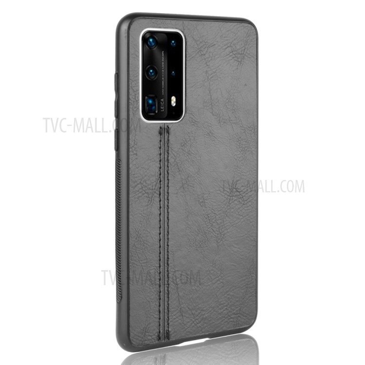 Leather Coated PC + TPU Hybrid Phone Case for Huawei P40 Pro+/P40 Pro Plus - Black-5
