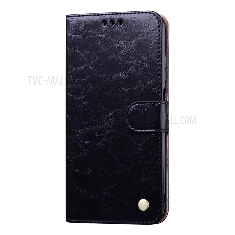 Oil Wax PU Leather Business Style Cover Phone Case for Huawei P40 lite/nova 6 SE/Nova 7i - Black-2