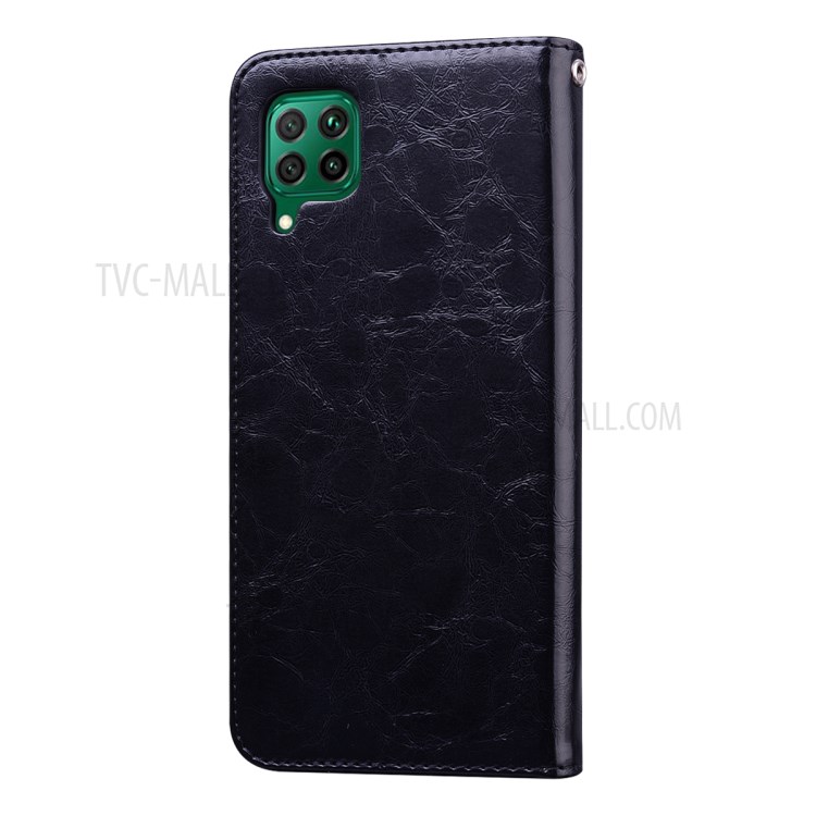 Oil Wax PU Leather Business Style Cover Phone Case for Huawei P40 lite/nova 6 SE/Nova 7i - Black-3