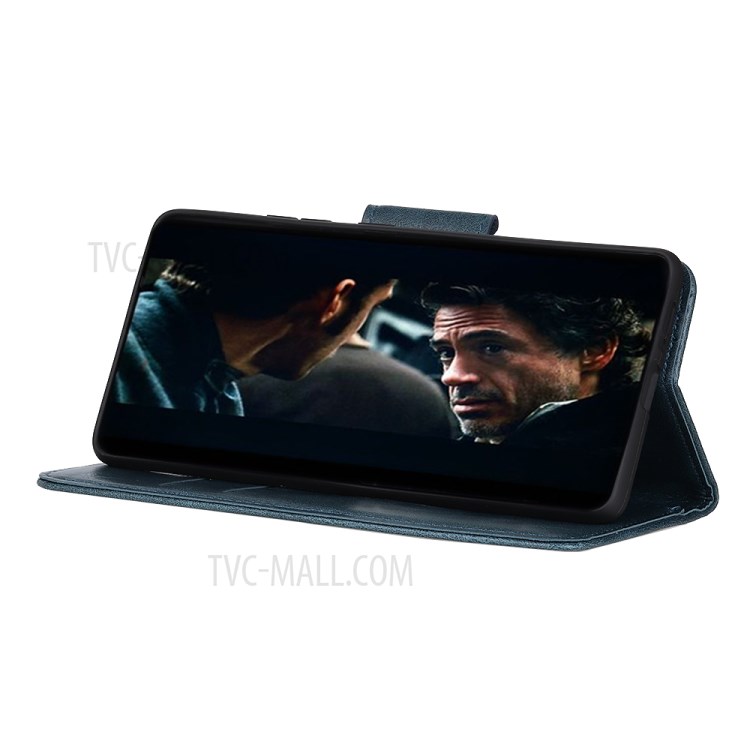 Fou Cas Stand De Portefeuille En Cuir De Cheval Nova 7 5G Huawei - Bleu-6