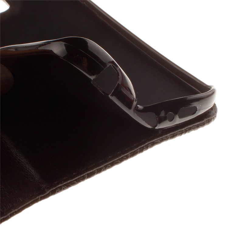 Embossed Floral Leather Wallet Stand Case for Huawei Ascend P8 Lite - Black-11