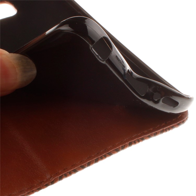 Embossed Floral Leather Wallet Phone Cover for Huawei Ascend P8 Lite - Brown-12