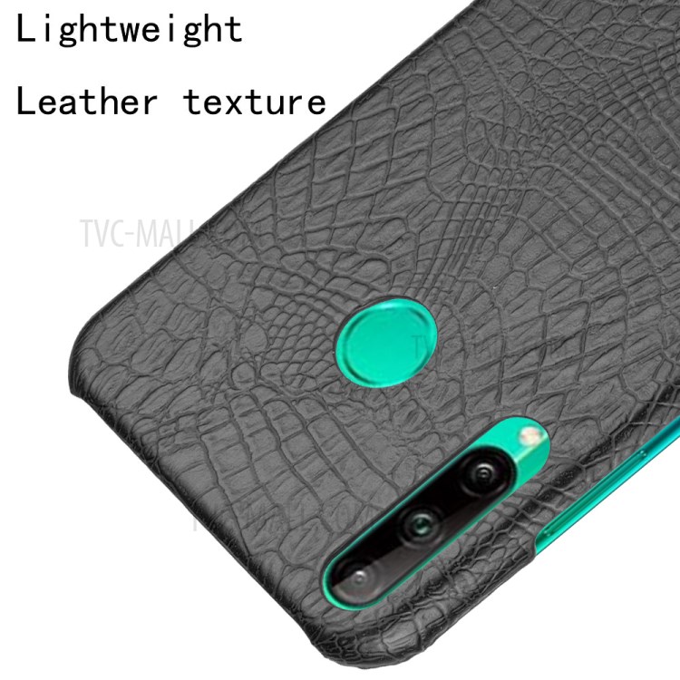 Crocodile Surface Design PU Leather Coated PC Cover for Huawei P40 lite E/Y7p - Black-4