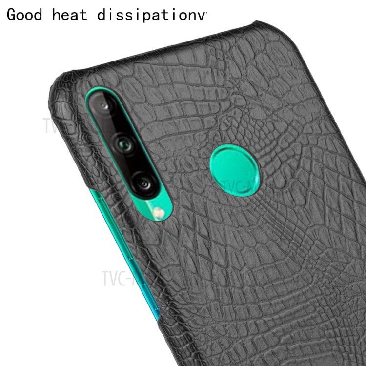 Crocodile Surface Design PU Leather Coated PC Cover for Huawei P40 lite E/Y7p - Black-5