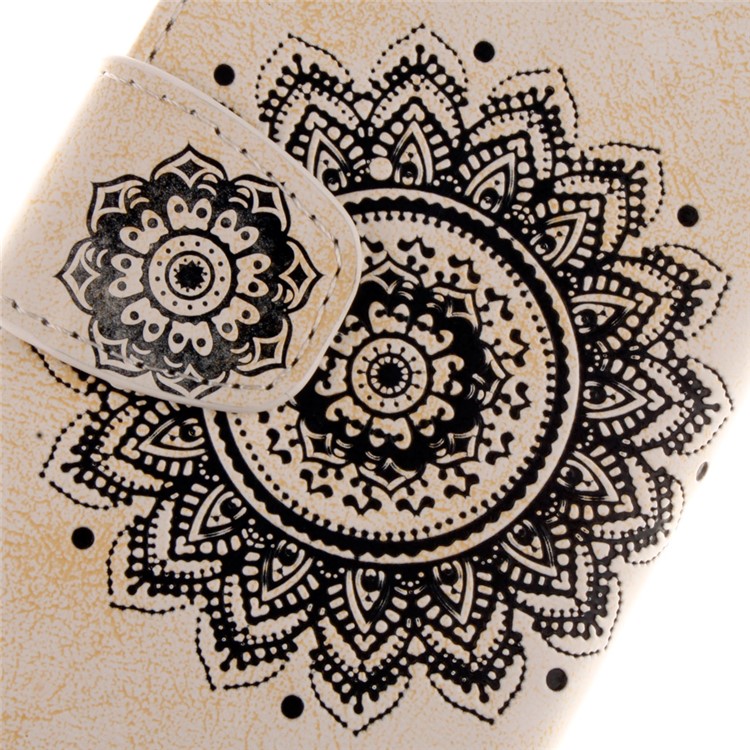 Embossed Mandala Flower Leather Cover with Wrist Strap for Huawei P9 Lite/G9 Lite - Beige-10