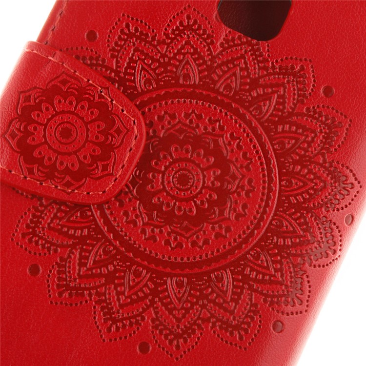 Embossed Mandala Flower Stand Leather Cover for Huawei P9 Lite/G9 Lite - Red-10