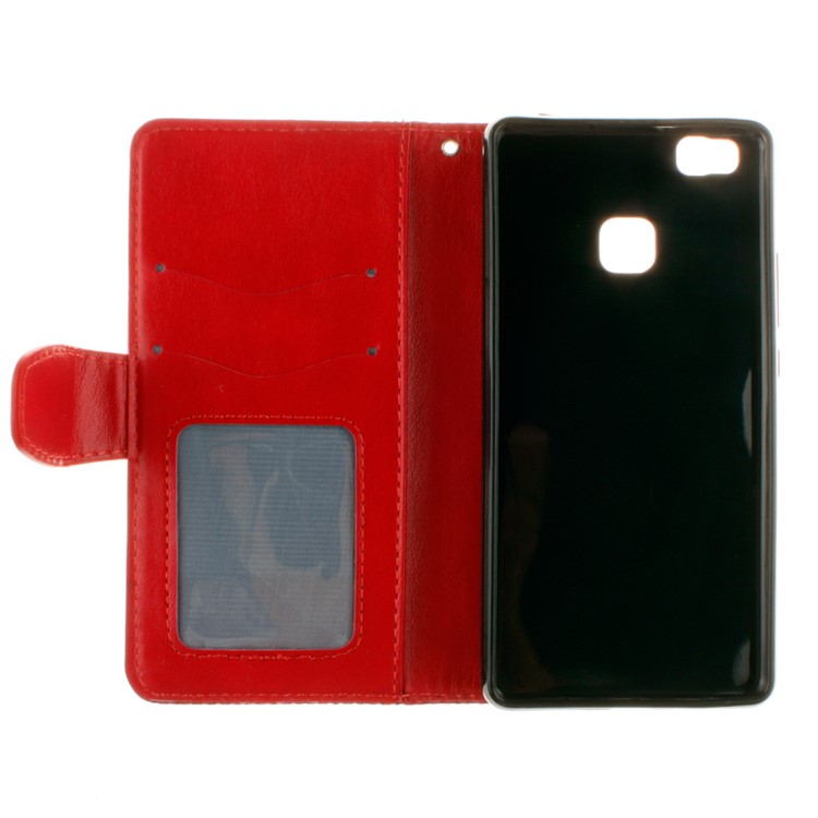 Embossed Mandala Flower Stand Leather Cover for Huawei P9 Lite/G9 Lite - Red-11