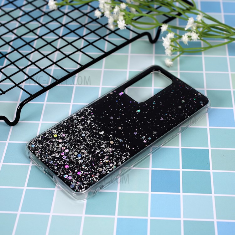 Glitter Sequins Inlaid Style TPU Shell Cover Casing for Huawei P40 - Black-5