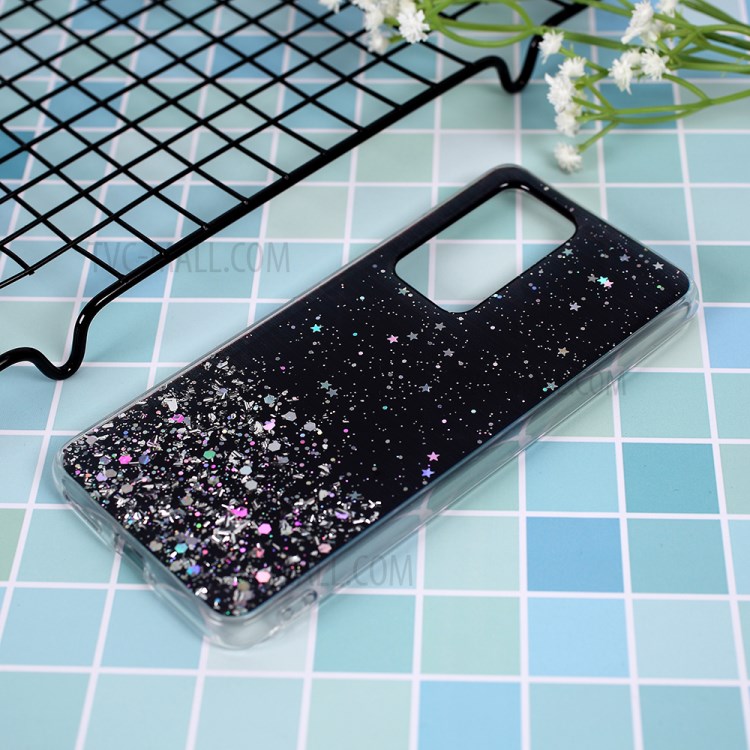 Glitter Sequins Inlaid Style TPU Cover Casing for Huawei P40 Pro - Black-5
