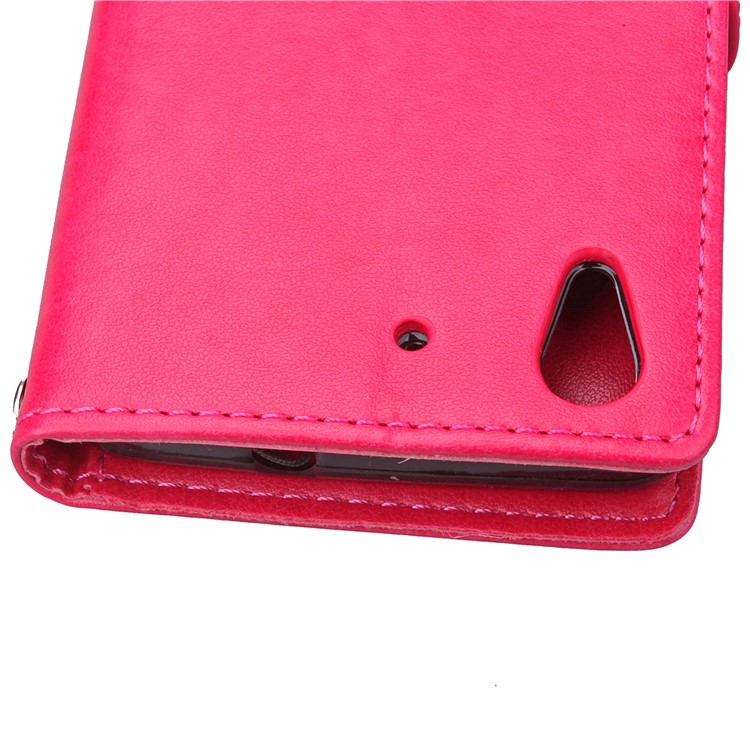 Imprinted Four-leaf Clovers Leather Case for Huawei Honor 4A / Y6 - Rose-8