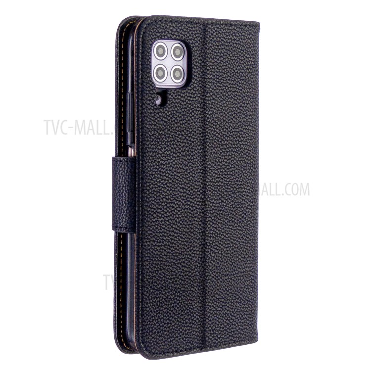 Litchi Skin Wallet Leather Stand Case for Huawei P40 Lite / Nova 7i / Nova 6 SE - Black-8