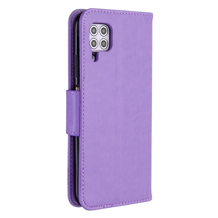 Imprint Butterflies Wallet Stand Flip Leather Phone Shell for Huawei P40 LITE/Nova 6 SE/Nova 7i - Purple-7