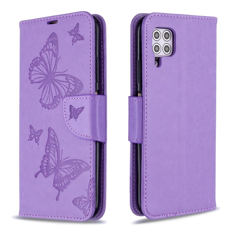 Imprint Butterflies Wallet Stand Flip Leather Phone Shell for Huawei P40 LITE/Nova 6 SE/Nova 7i - Purple-8