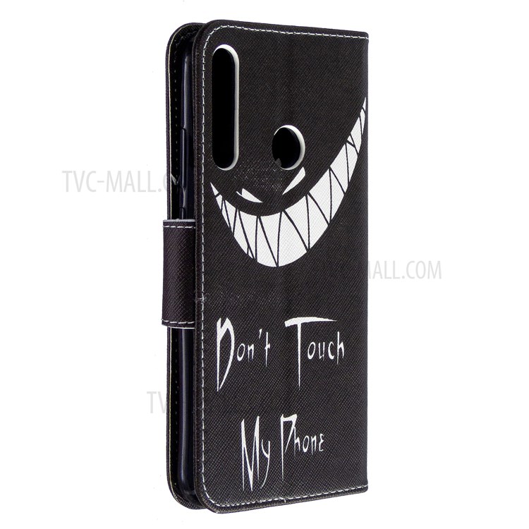 Pattern Printing Leather Wallet Shell for Huawei P40 Lite E / Y7p - Don't Touch My Phone-6